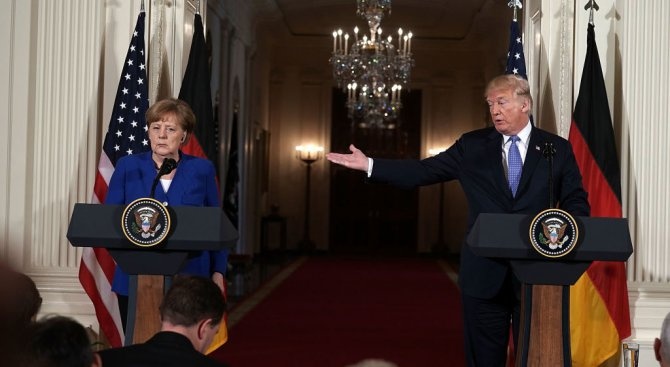 Германският канцлер Ангела Меркел и президентът на САЩ Доналд Тръмп