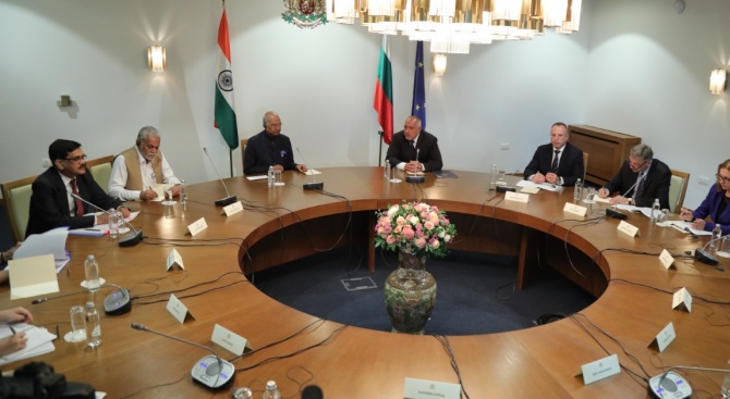 Министър-председателят Бойко Борисов се срещна с президента на Индия Рам