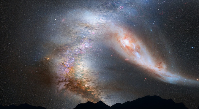 Милиони галактики във Вселената в момента се сблъскват. Две от