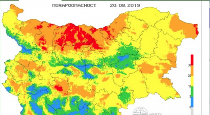 Екстремален индекс за пожароопасност е в сила на места в