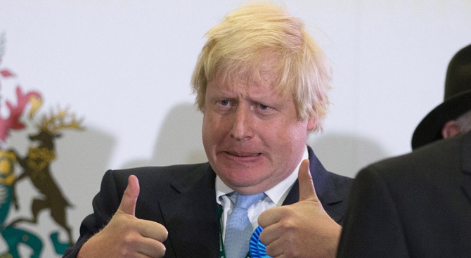 Британският премиер Борис Джонсън е оприличил себе си с буйния