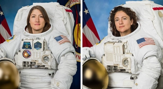 Астронавтките от НАСА Джесика Миър и Кристина Кук за пореден